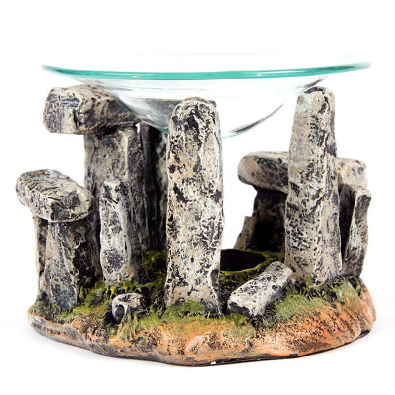 Mystical Stonehenge Design Oil Burner with Glass Dish