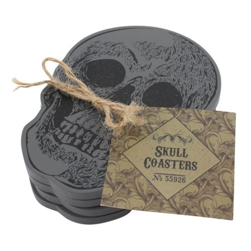 SET OF 4 SKULL COASTERS