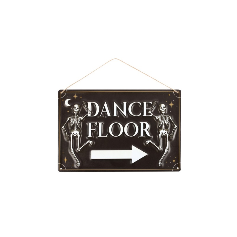 Skeleton Dance Floor Sign Metal