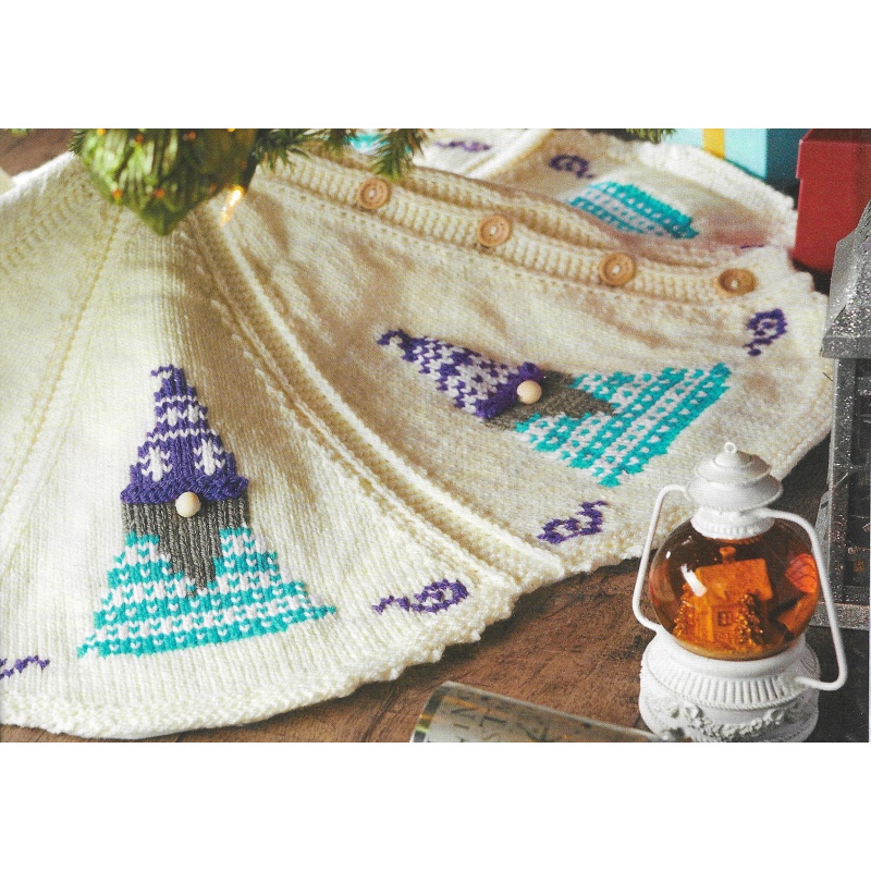 Gnome Christmas Tree Skirt  Knitting Pattern