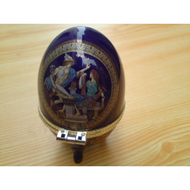 God Apollo and Muse Erato Homemade Solid Perfume in Blue Fabergé Egg Porcelain: An Ode to Love and Lyricism