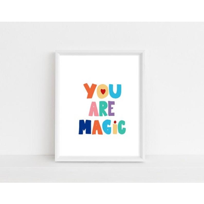 Nursery décor, framed prints, kids room, you are magic