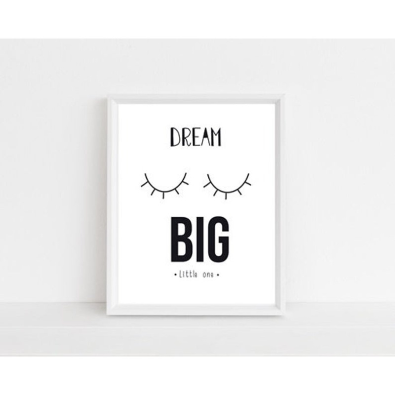 Nursery décor, kids room, framed prints, dream big