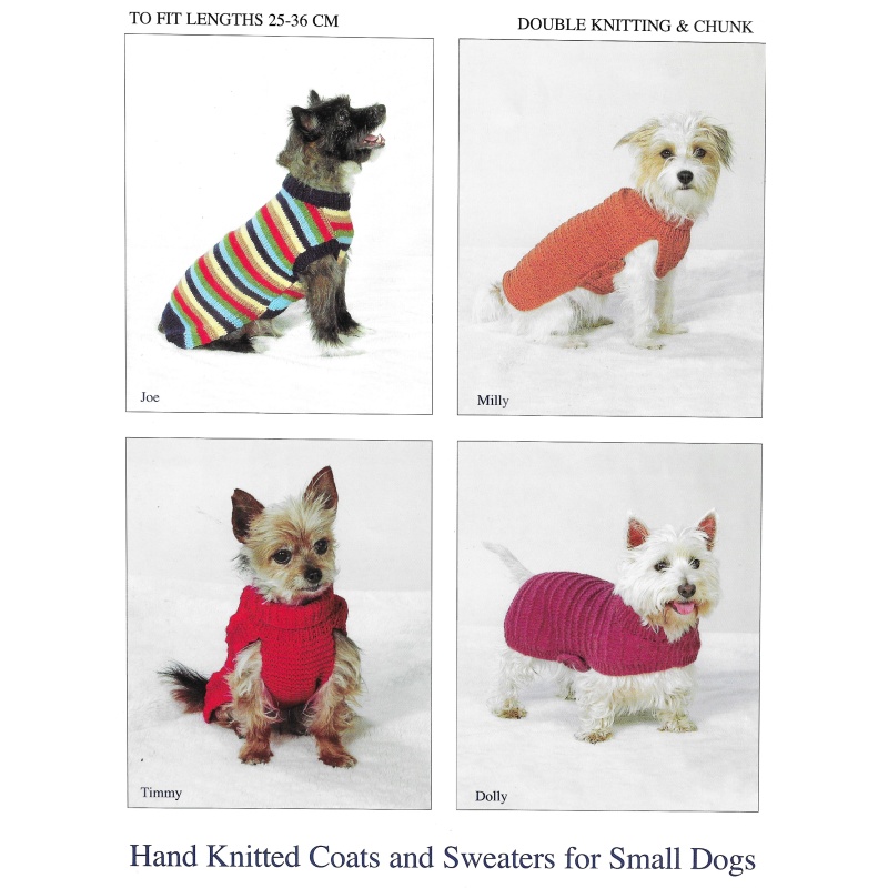 4 Patterns for knitted coats & sweaters for small dogs