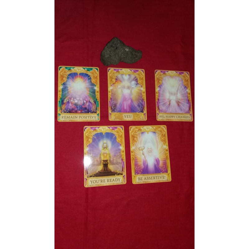 Angel Answers Oracle Cards. Reading with FIVE cards make best possible choice