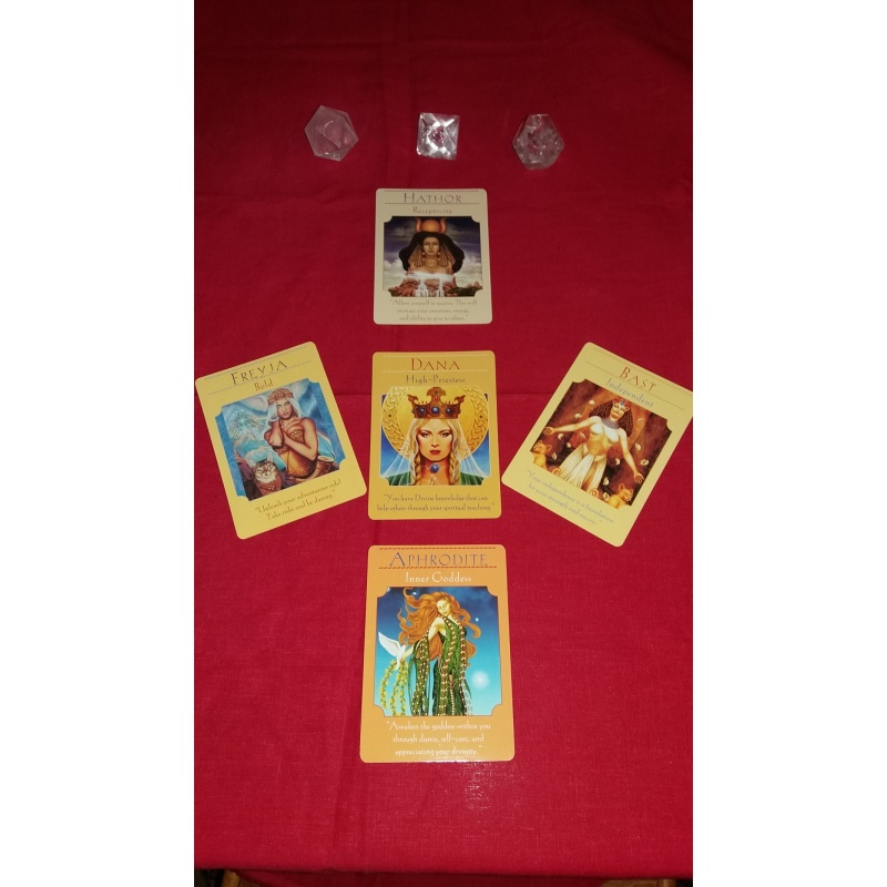 Goddess Guidance Oracle Cards Reading with FIVE cards.