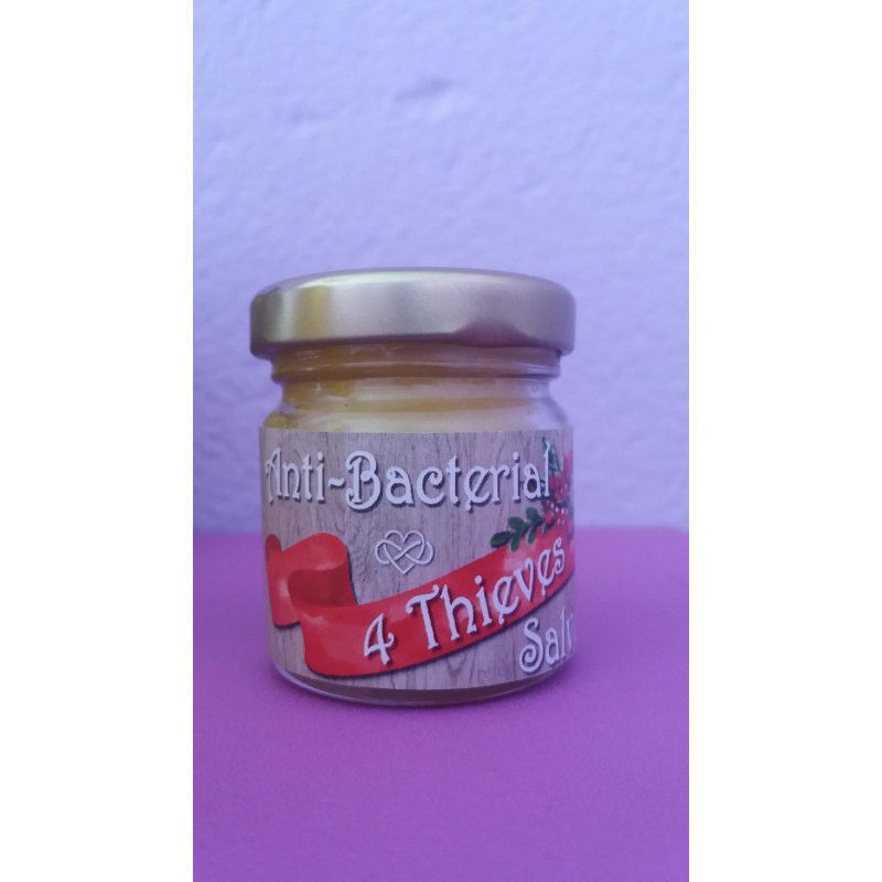 Four Thieves Antibacterial , anti fungal Homemade Beeswax salve ointment with pure olive oil, and essencial oils