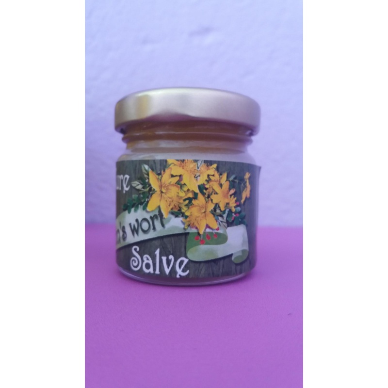 St John Wort Beeswax salve ointment with oil For baby’s sensitive skin. Βurns,inflammation for nerve pain sprains cramps swellings. Homemade Beeswax salve ointment with St John Wort oil