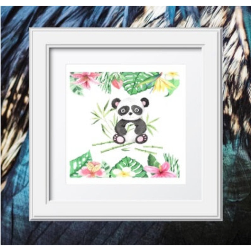 nursery decor, kids room, decor, framed prints, Panda, animal prints