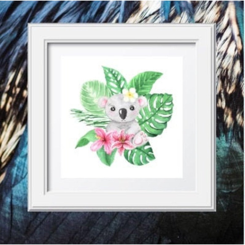 nursery decor, kids room, decor, framed prints, Koala, animal prints