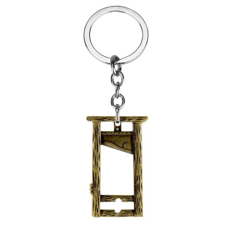 Antique Bronze Guillotine French Revolution Keyring