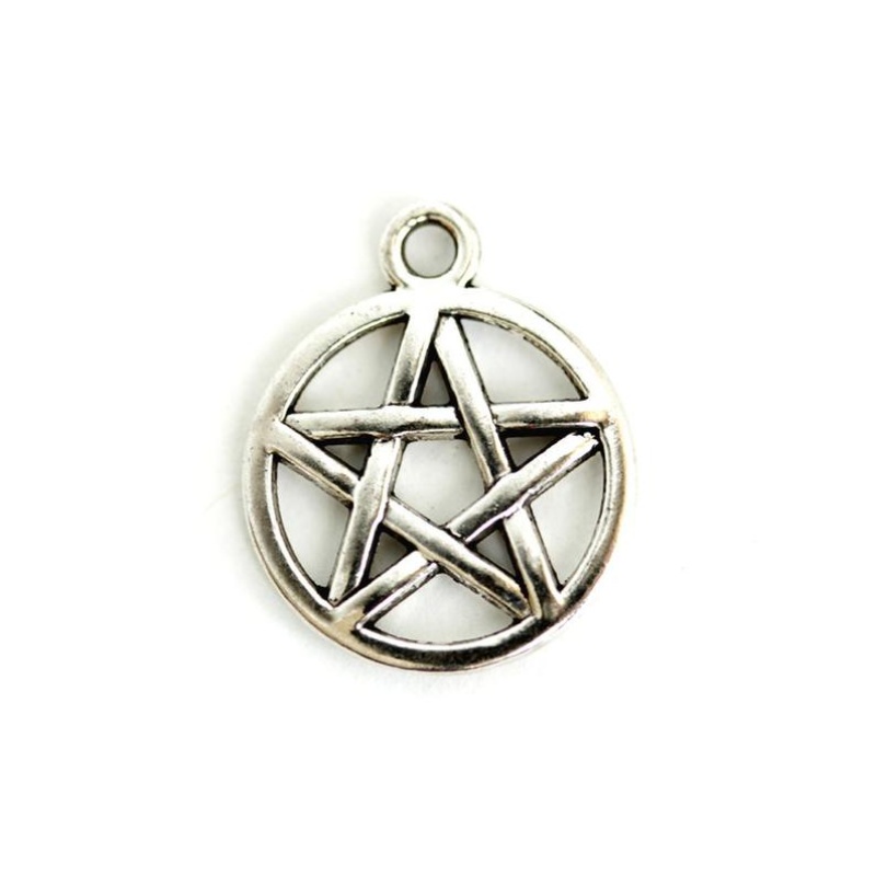 Blessed Pentagram Charm with Magickal Candle for Protection