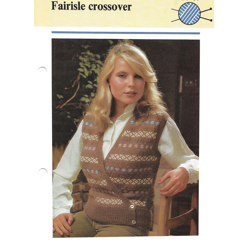 Lady's Fairisle Crossover knitting Pattern