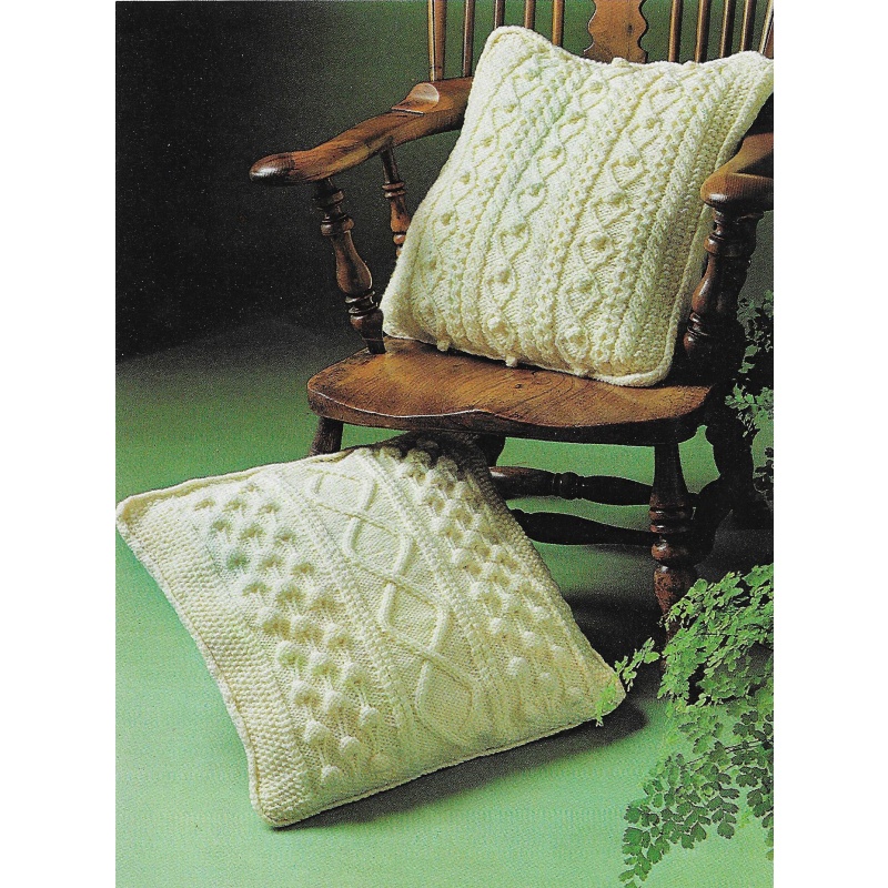 Aran Cushion Covers Knitting Pattern