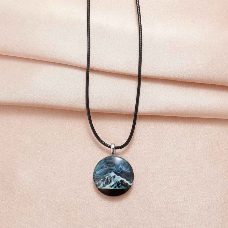 Mountains, River, Natural Scenery Pendant Necklace