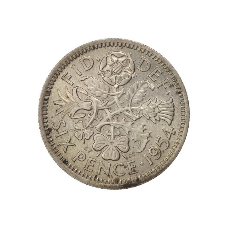 Blessed Silver Sixpence with Magickal Candle For Good Luck - Lucky Coin