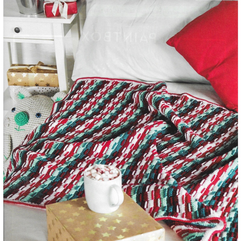 Christmas Stripes Blanket Crochet pattern - Use different colours for different seasons