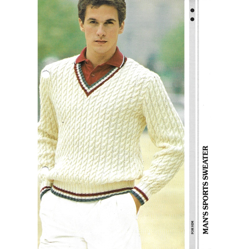 Man's / mens's Sports Sweater Knitting Pattern