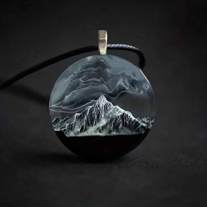 Mountains, River, Natural Scenery Pendant Necklace