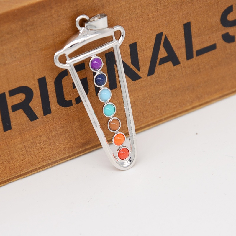 Chakra Silver Tone Sword Pendant Reiki