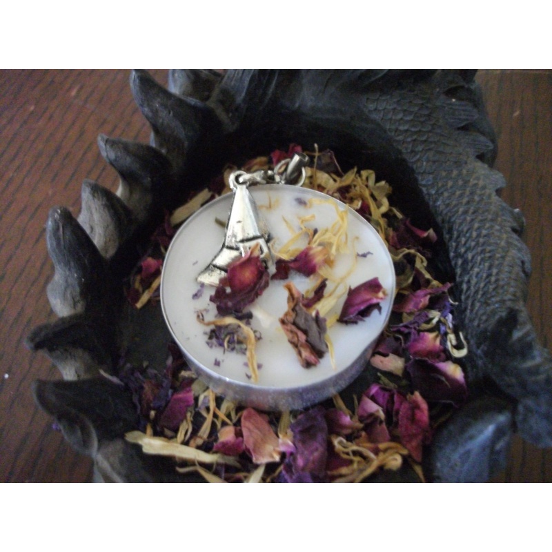 Blessed Witch Hat Charm with Magickal Candle to Help Get Your Desire