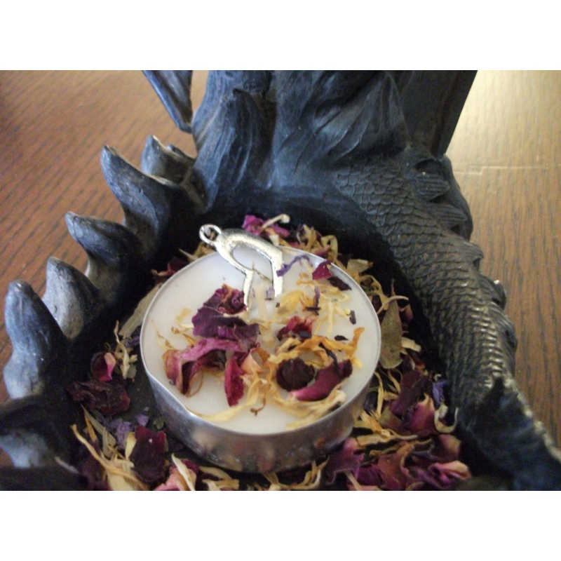 Blessed Heart Charm with Magickal Candle for Self Love