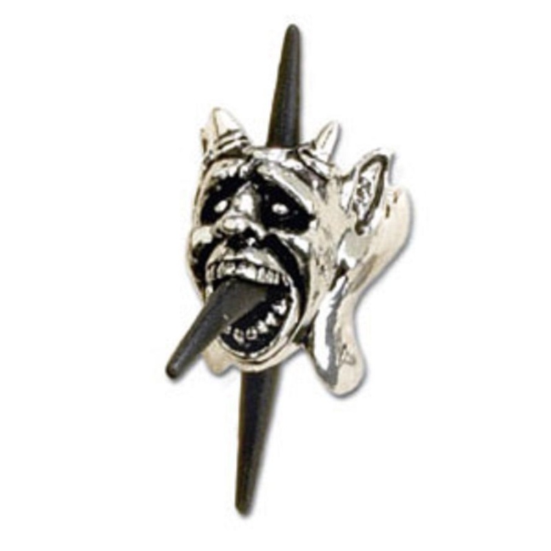 Alchemy Gothic Screaming Demon Kaiserburg With Black Rubber Spikes Ring