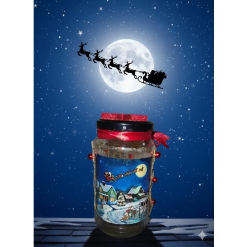Santa Claus is Coming to Town Decoupage Jar: A Festive Delight of Christmas Magic