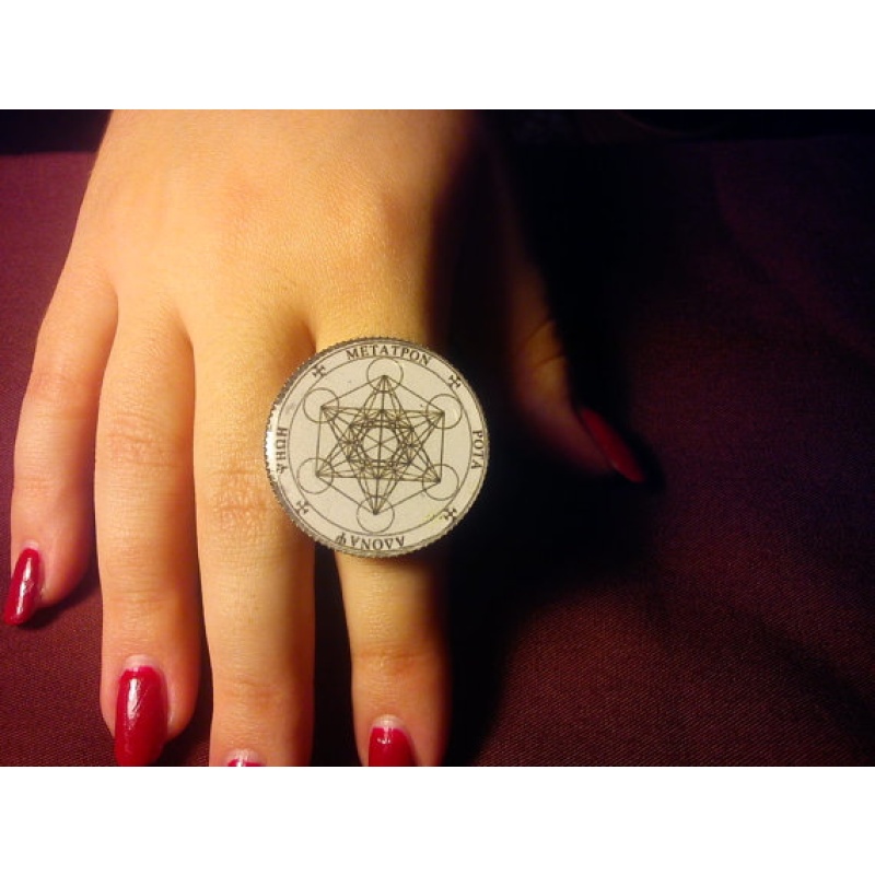 Metatron's seal ring ,sigil,cube, Sacred Geometry, platonic solids,fruit of life,talisman,Ancient ,Flower of Life,Meditation, Tree of Life