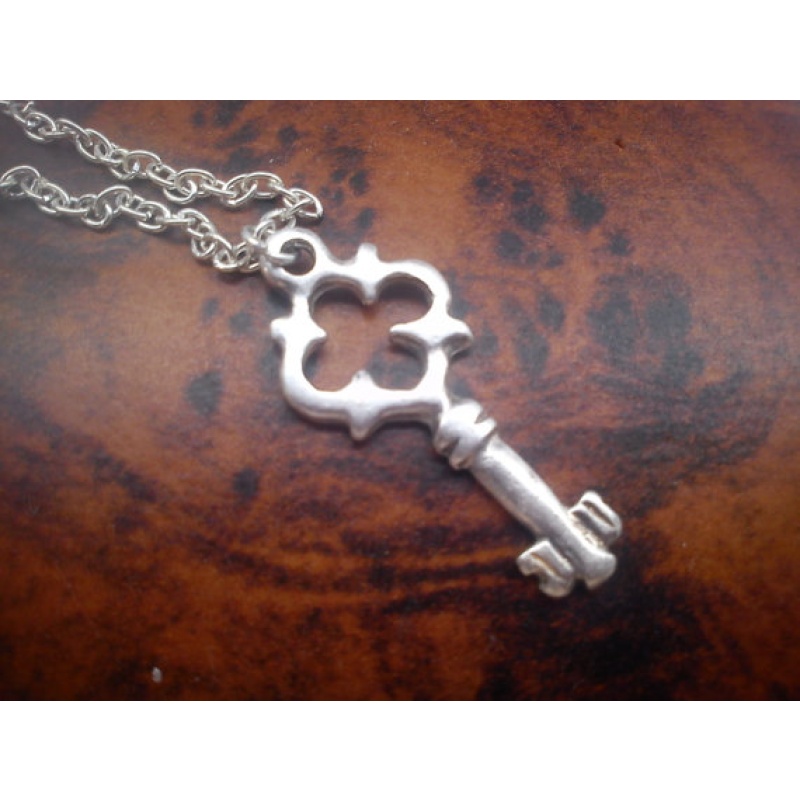 Skeleton Key Necklace Charm.Symbol of power.Road opener to prosperity, new opportunity, love, protection ,fertility, luck,healing,money, job