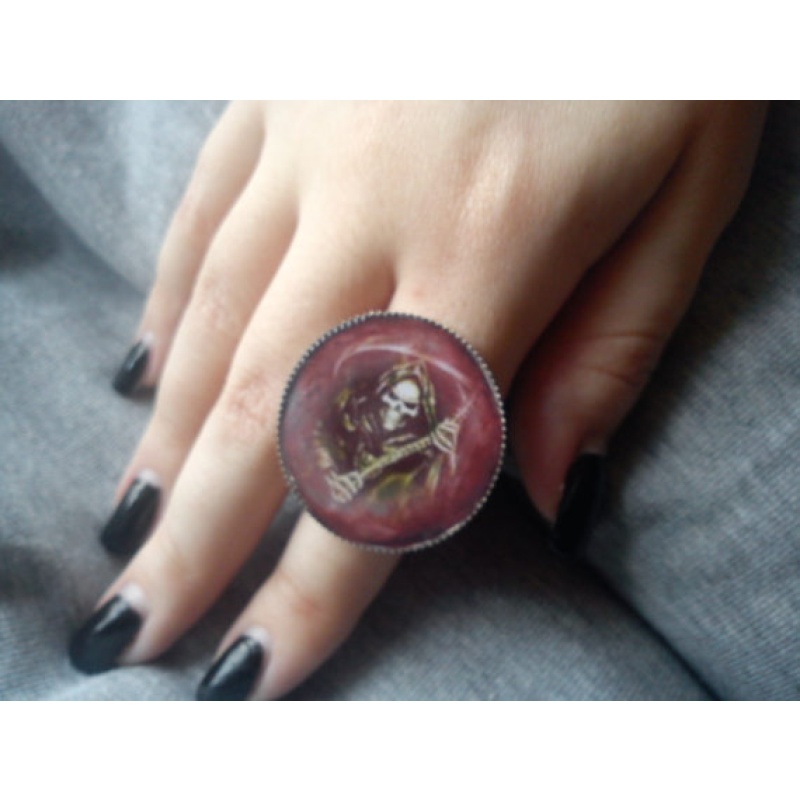 Gothic Skeleton Death Adjustable Ring