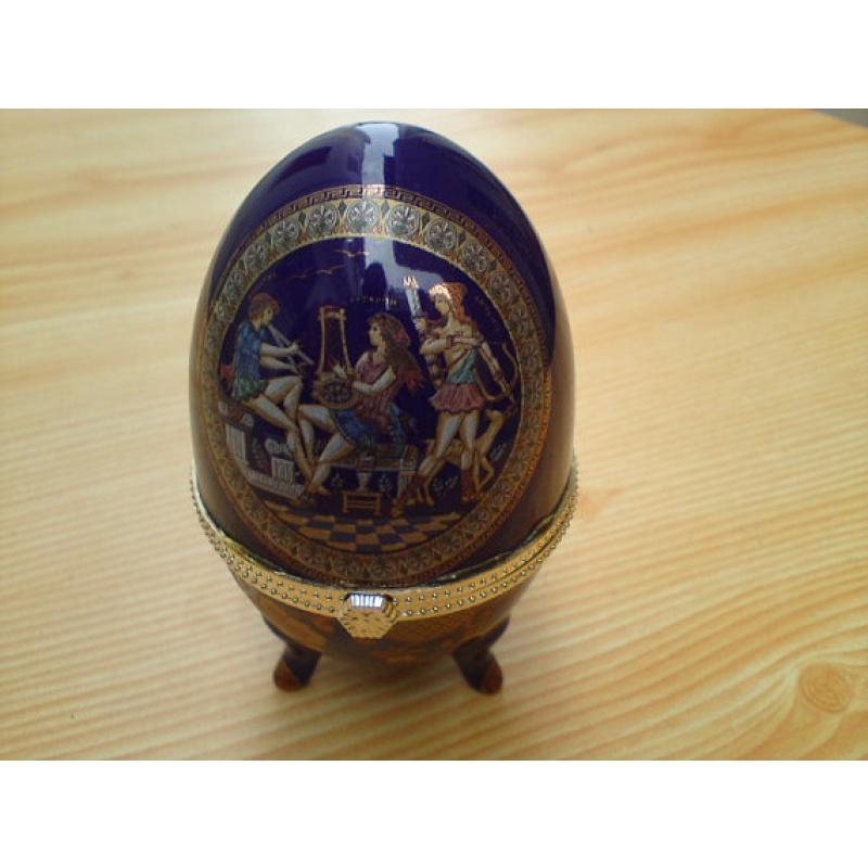 God Apollo and Muse Erato Homemade Solid Perfume in Blue Fabergé Egg Porcelain: An Ode to Love and Lyricism