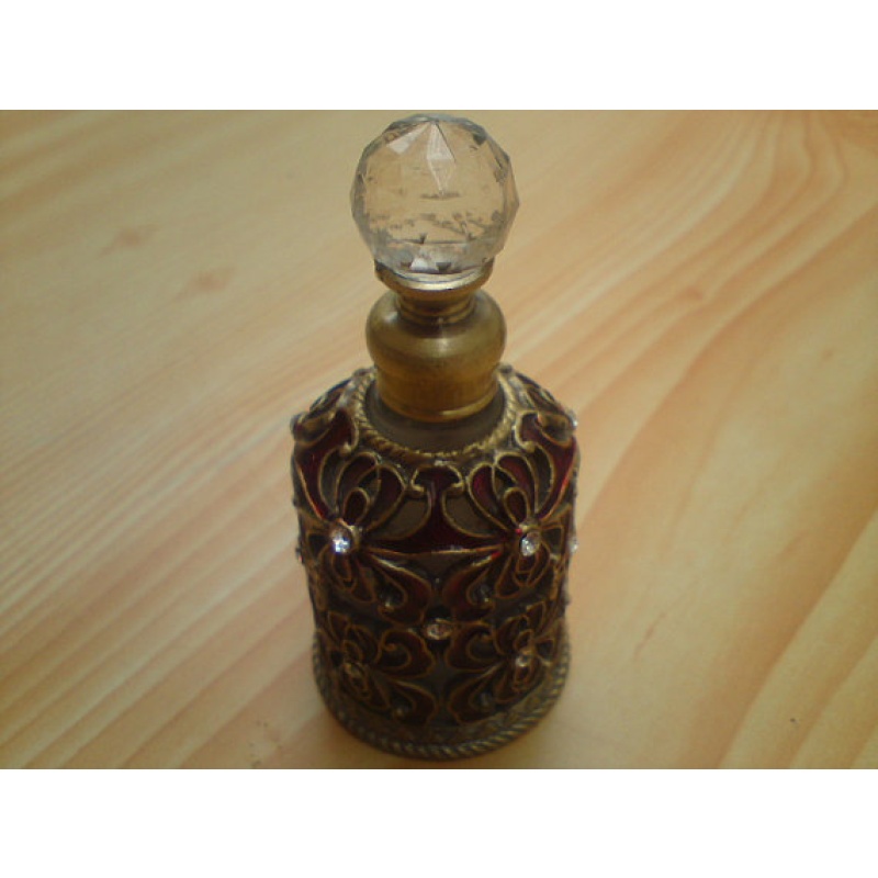 Hungarian Eau de Cologne in Vintage Inspired Round Brass Filigree Crystal Bottle: A Rejuvenating Elixir of Sensuality and Mystery