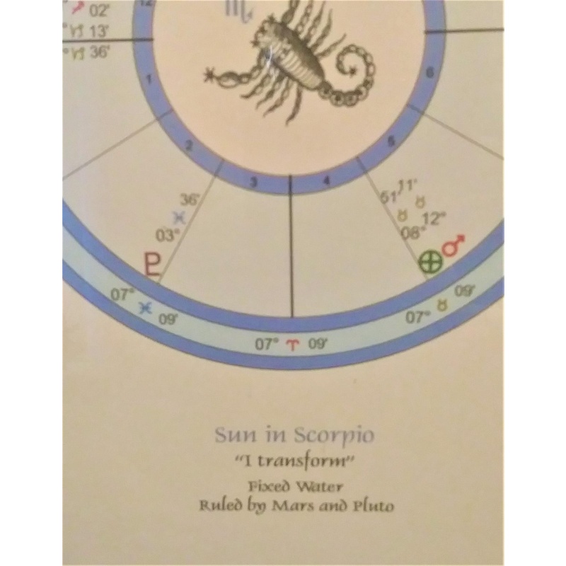 Scorpio Astrological Birth Chart - Scorpio Child - reading for framing