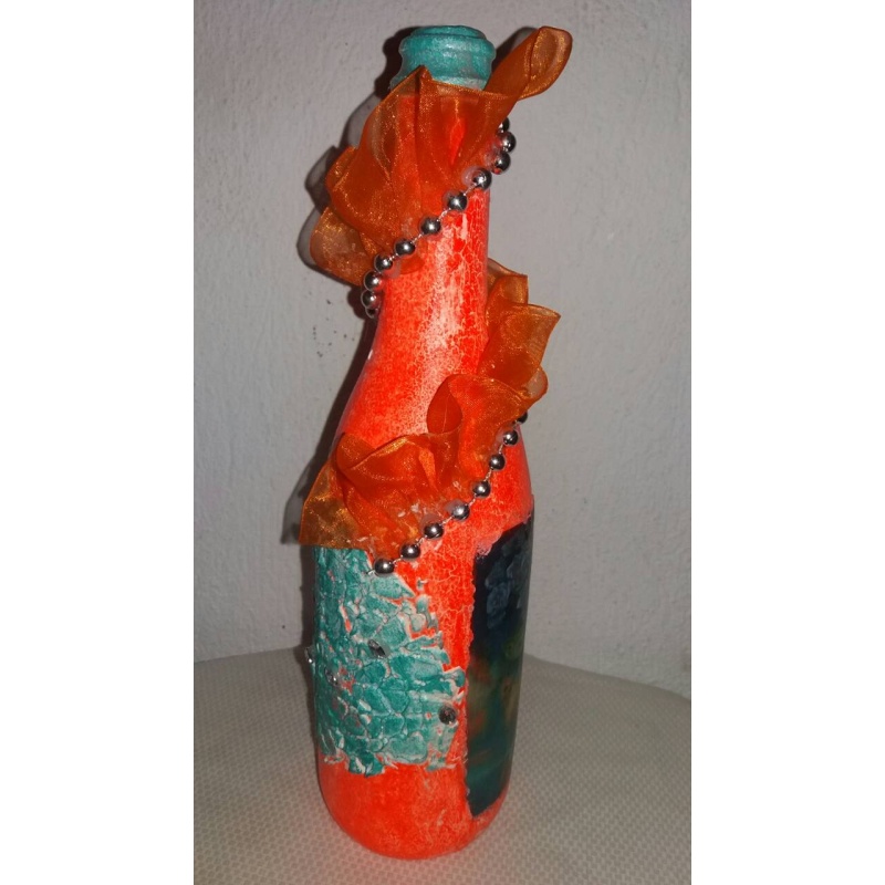 Love is blind Decoupage Bottle. Radiance of Love: A Mesmerizing