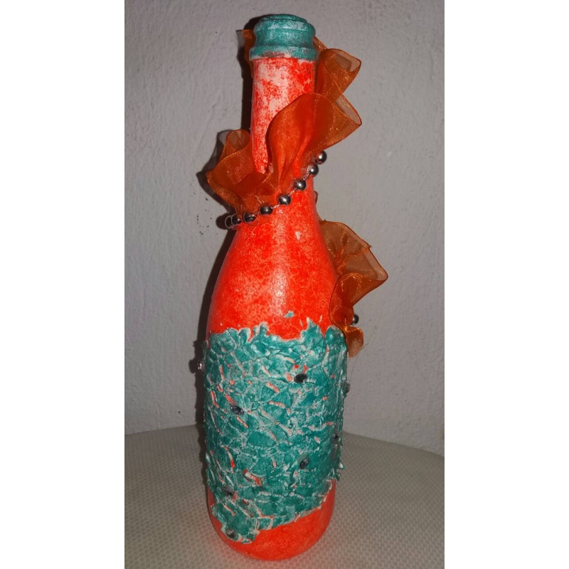 Love is blind Decoupage Bottle. Radiance of Love: A Mesmerizing