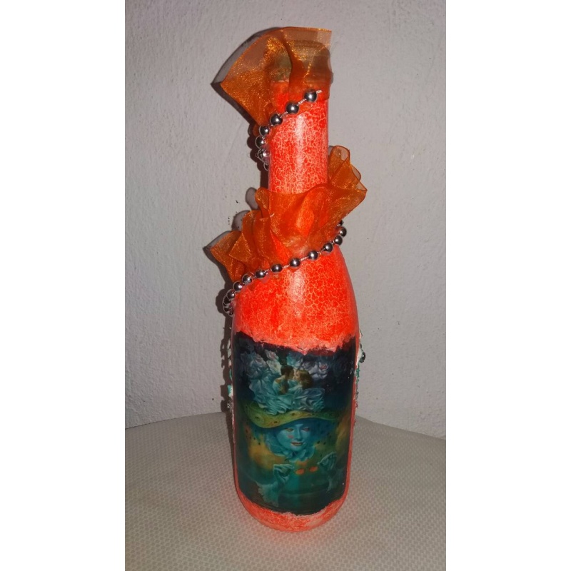 Love is blind Decoupage Bottle. Radiance of Love: A Mesmerizing