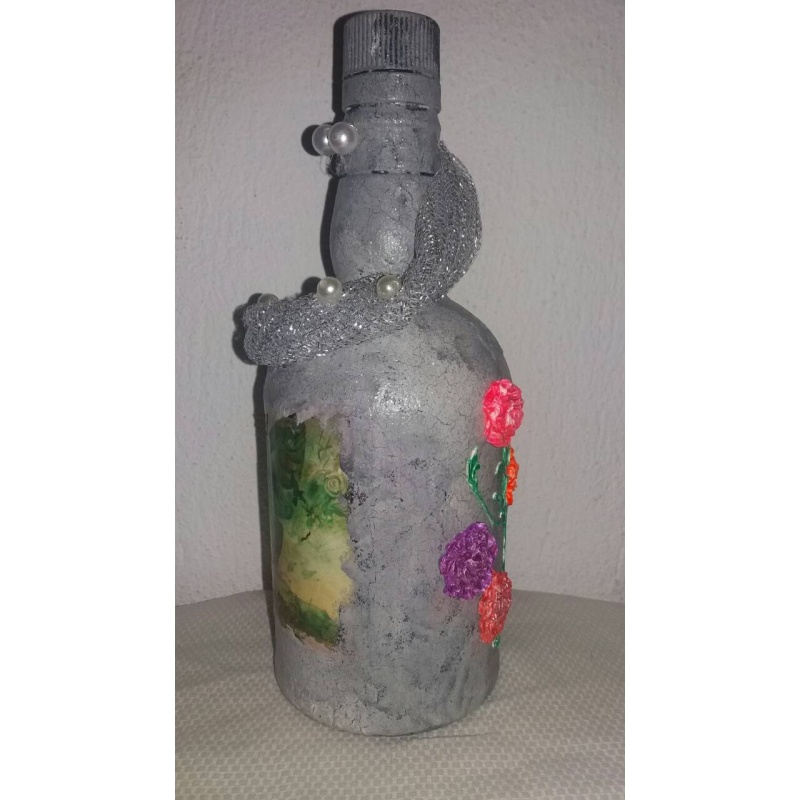 Butterfly decoupage bottle. Decorated bottle handmade. Hand painted decor. Witchy Altar tool Spirit Animal. Animal as totem