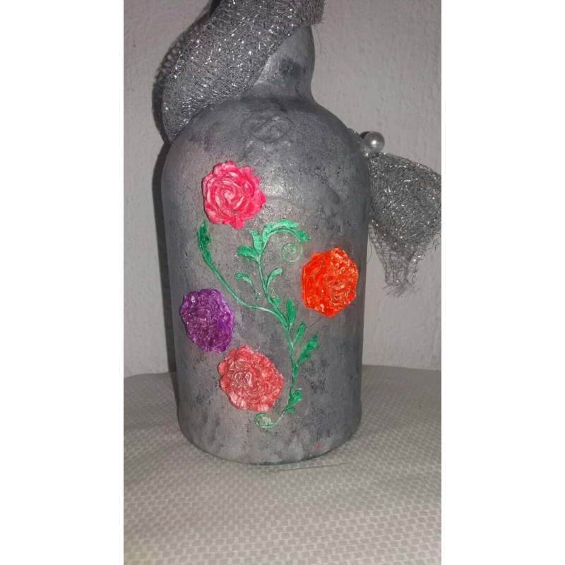 Butterfly decoupage bottle. Decorated bottle handmade. Hand painted decor. Witchy Altar tool Spirit Animal. Animal as totem