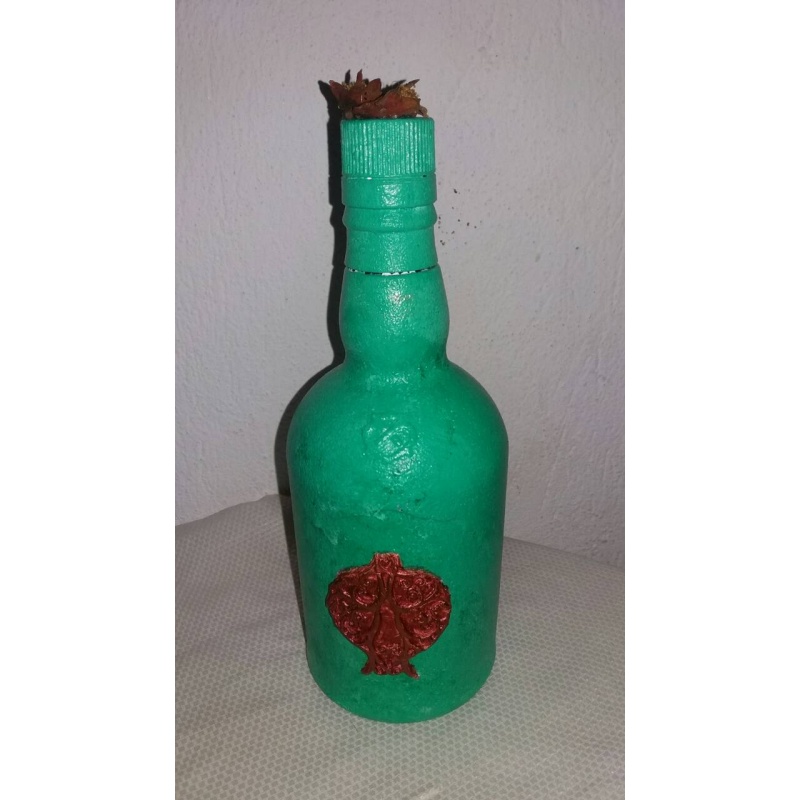 Greek Goddess Persephone decoupage bottle. Decorated bottle handmade. Hand painted decor. Witchy Altar tool