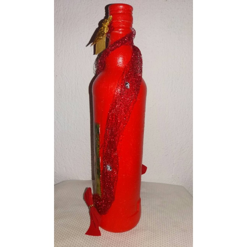 Erotic decoupage bottle with angels of love. Decorated bottle handmade. Hand painted decor. Witchy Altar tool