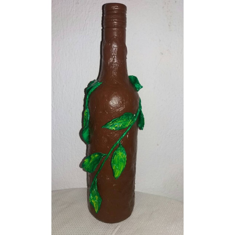 Tree Nymph decoupage bottle. Dryad. Decorated bottle handmade. Hand painted. Magic creature. Witchy Altar tool