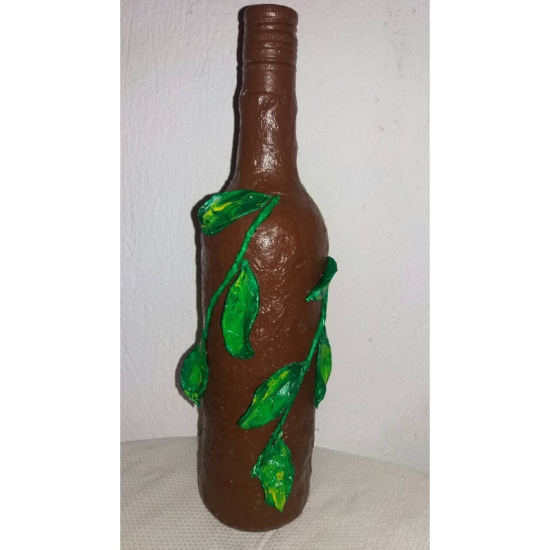 Tree Nymph decoupage bottle. Dryad. Decorated bottle handmade. Hand painted. Magic creature. Witchy Altar tool