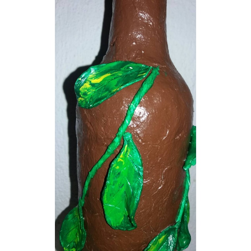 Tree Nymph decoupage bottle. Dryad. Decorated bottle handmade. Hand painted. Magic creature. Witchy Altar tool