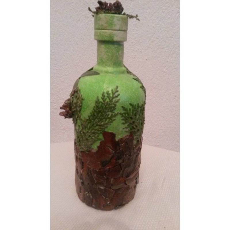 Eternal Love the nature of relationships. Unconditional love. Decoupage bottle. Decorated handmade Love Bottle. Hand painted. Altar tool