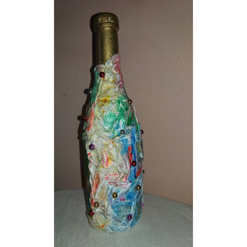 Swan Love Decoupage bottle. Decorated handmade Bottle. Hand painted. Witchy Altar tool